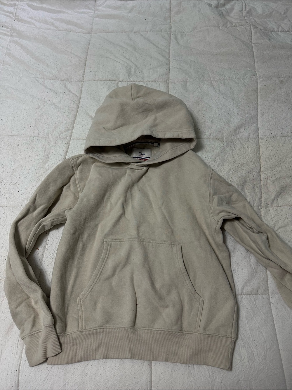 Aritzia /TNA Beige Hooded Pullover Sweatshirt